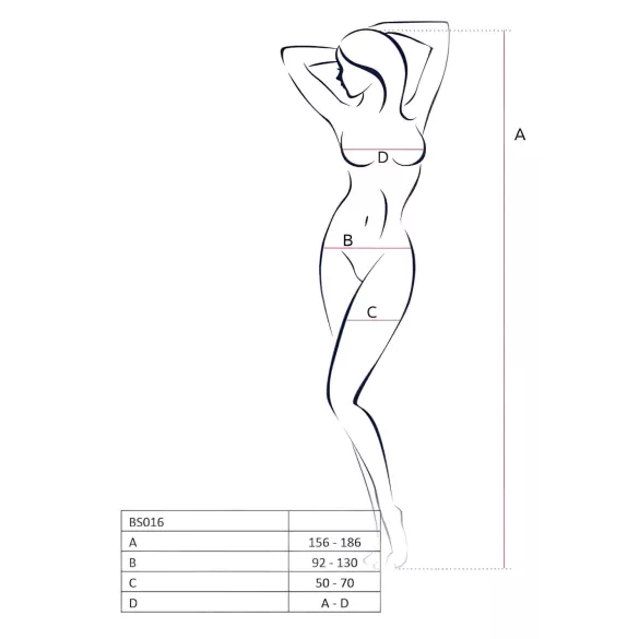 Passion BS016 - moteriškas permatomas rinkinys - juodas - S-L