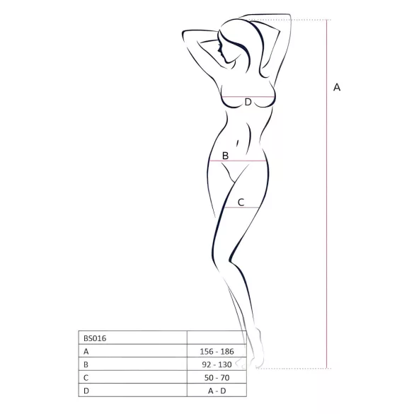 Passion BS016 - moteriškas permatomas rinkinys - juodas - S-L