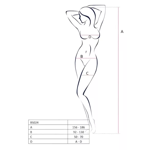 Passion BS024 - širdelėmis papuoštas baltas tinklinis rinkinys - S-L