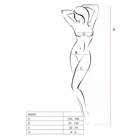 Passion BS024 - širdelėmis papuoštas baltas tinklinis rinkinys - S-L