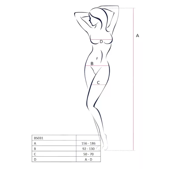 Passion BS031 - atvira bodis moterims - raudonas - S-L