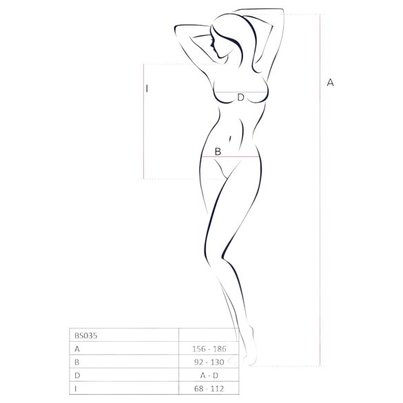 Passion BS035 - atviros nešiojamos petnešėlės bodis - balta - S-L