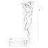 Passion BS047 - atviras tinklinis komplektas su iškirpte (juodas) - S-L