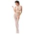 Passion BS048 - atviras nertas bodis su kaklo juostele (balta) - S-L