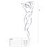 Passion BS048 - atviras nertas bodis su kaklo juostele (balta) - S-L
