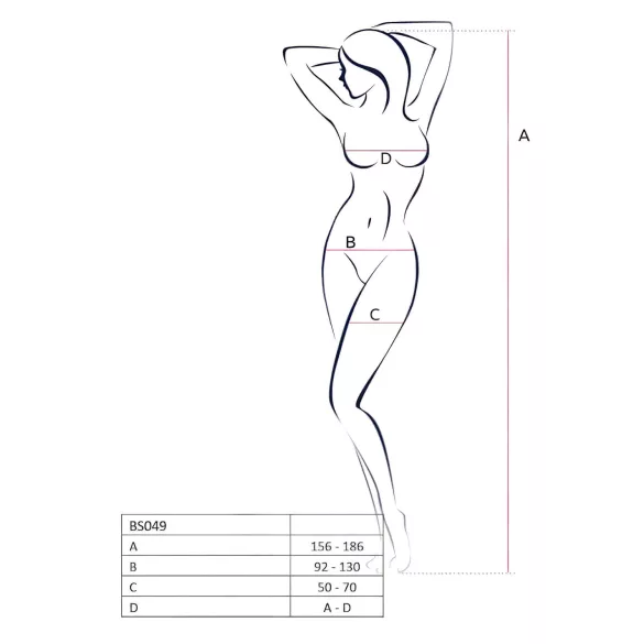 Passion BS049 - tinklinis apatinis rinkinys su kaklo dirželiu - juodas - S-L