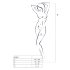 Passion BS061 - gėlėtas tinklinis komplektas (balta) - S-L