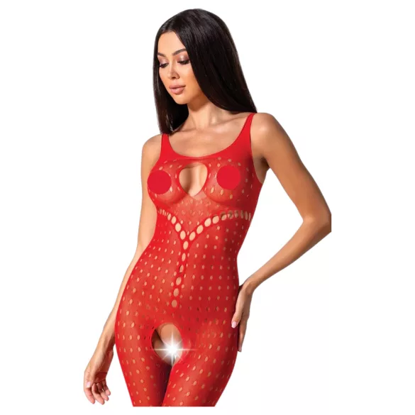 Passion BS078 - atvira bodis moterims - raudona, marginta - S-L
