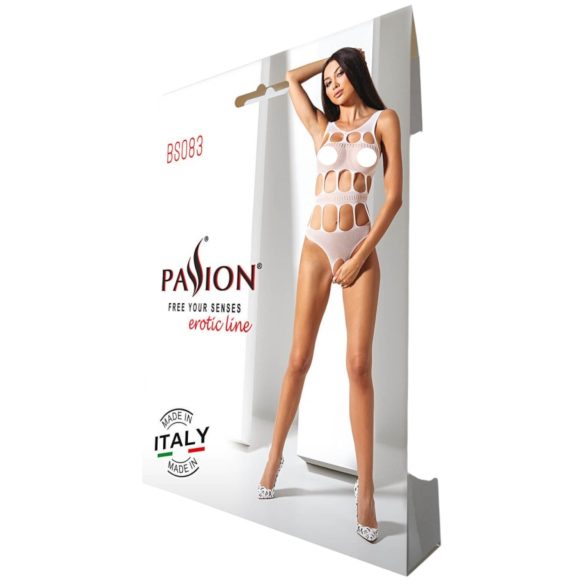 Passion BS083 - atvira skylutėmis bodis - balta - S-L