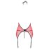 Passion Peonia - moteriškas rinkinys: liemenėlė ir stringai - raudona - L/XL