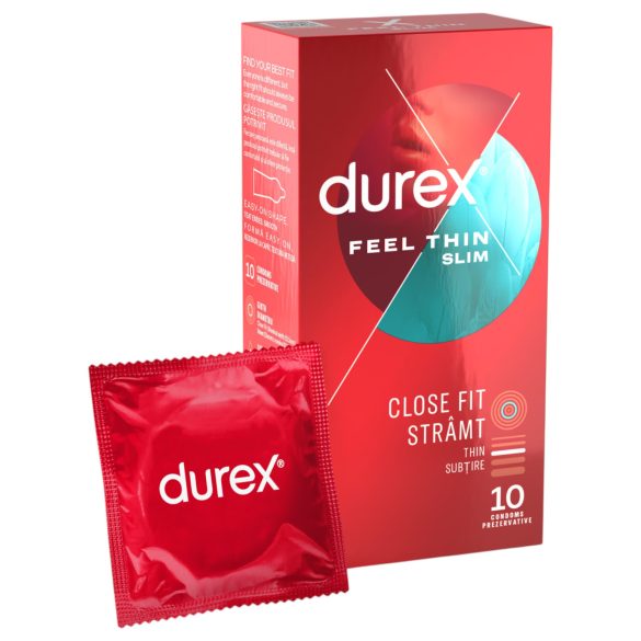 Durex Feel Thin Slim - ploni prezervatyvai - natūralus pojūtis - 10 vnt