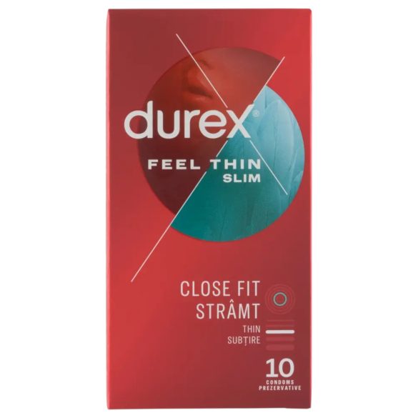 Durex Feel Thin Slim - ploni prezervatyvai - natūralus pojūtis - 10 vnt