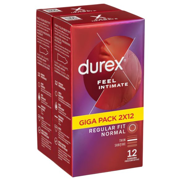 Durex Feel Intimate - ploni prezervatyvai pakuotė (2x12vnt)