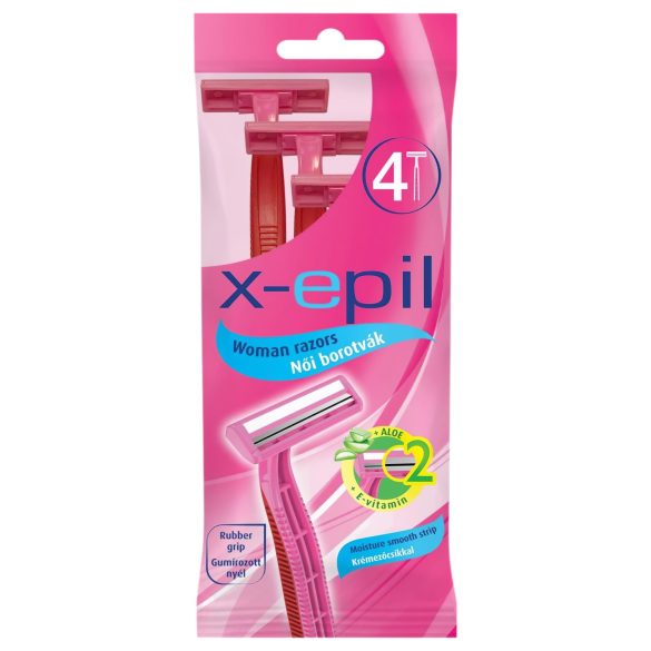 X-Epil - vienkartiniai dviejų ašmenų moteriški skustuvai (4 vnt)