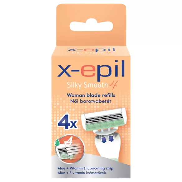 X-Epil Silky Smooth - moteriškos skutimosi peiliukai - 4 ašmenys - 4 vnt