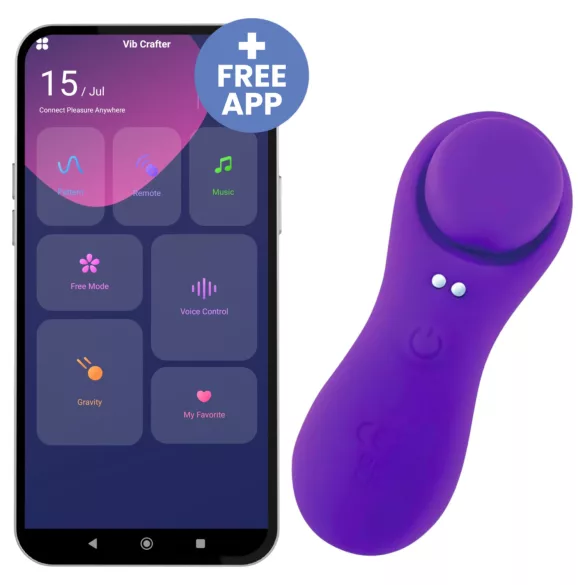 Desirel Confidential - dėvimas, programėle valdomas kelnaičių vibratorius (violetinis)