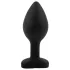 Sunfo - analinis kaištis su širdelės formos rausvu akmeniu - juodas silikonas