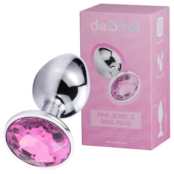 Desirel Pink Jewel S - analinis plug (sidabrinis-rožinis)