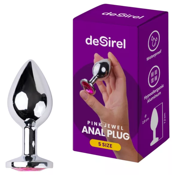 Desirel - analinis kaištis - rožinis brangakmenis S - sidabrinė/rožinė