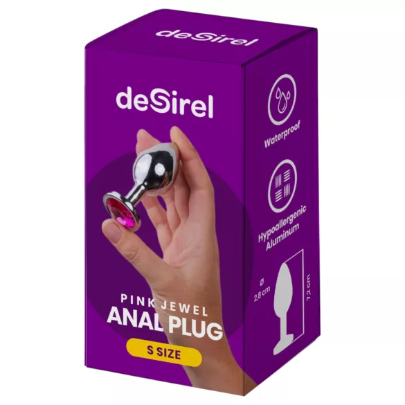 Desirel - analinis kaištis - rožinis brangakmenis S - sidabrinė/rožinė
