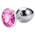 Desirel Pink Jewel S - analinis plug (sidabrinis-rožinis)