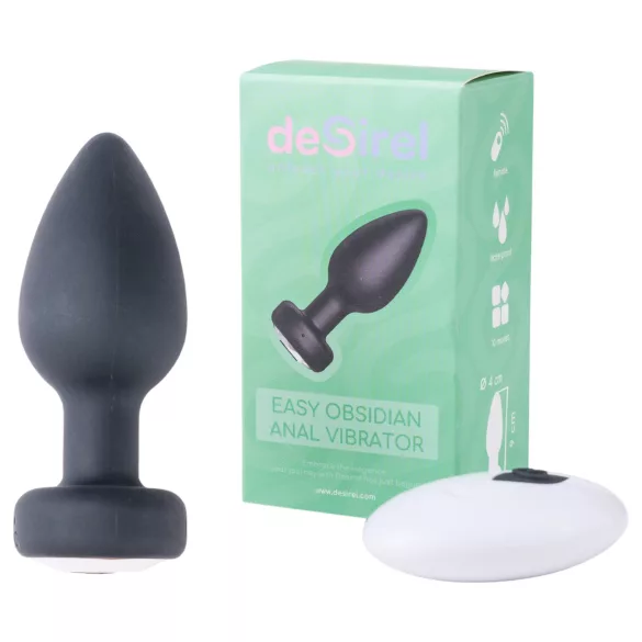 Desirel Easy Obsidian - belaidis analinis vibratorius (juodas)