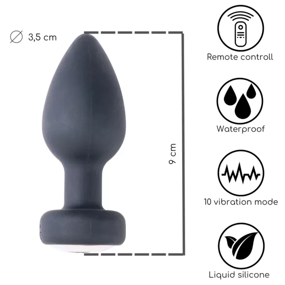 Desirel Easy Obsidian - belaidis analinis vibratorius (juodas)
