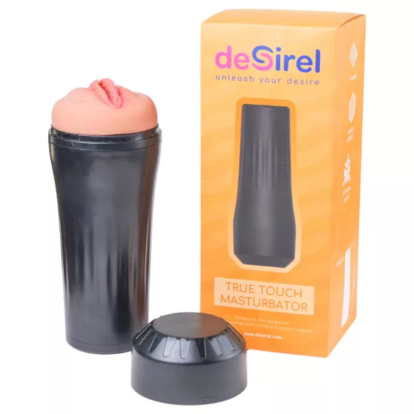Desirel True Touch - realistiška vibruojanti vagina - natūrali/juoda