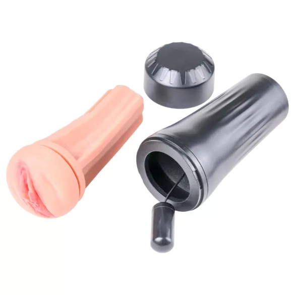 Desirel True Touch - realistiška vibruojanti vagina - natūrali/juoda