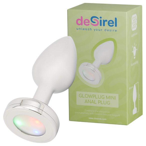 Desirel GlowPlug - šviečiantis analinis kaištis - mažas (sidabrinis)