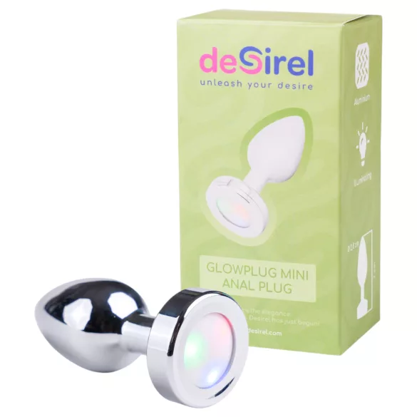 Desirel GlowPlug - analinis kaištis su šviesa - mažas - sidabrinis