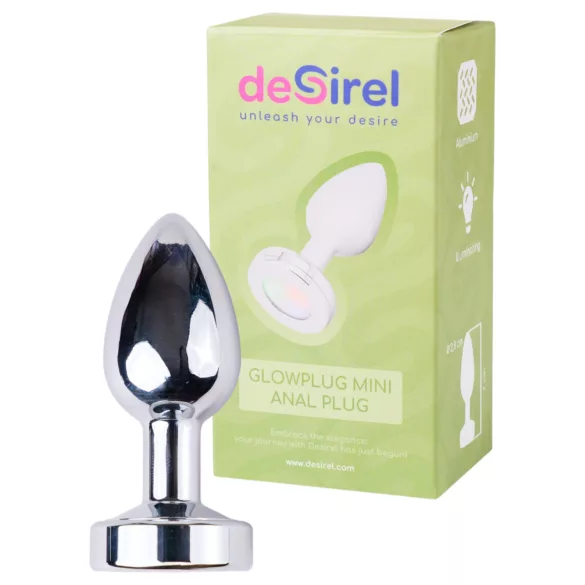 Desirel GlowPlug - analinis kaištis su šviesa - mažas - sidabrinis