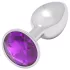 Sunfo - metalinis analinis kaištis - tamsiai violetinis akmuo - sidabrinis