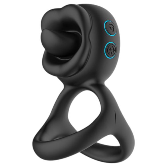 Biu-Biu - penio žiedas ir klitorio vibratorius - juodas