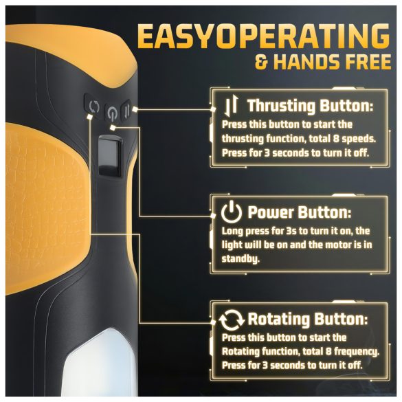 Lonely - vibratorinis masturbatorius vyrams - sukasi ir juda - juodas