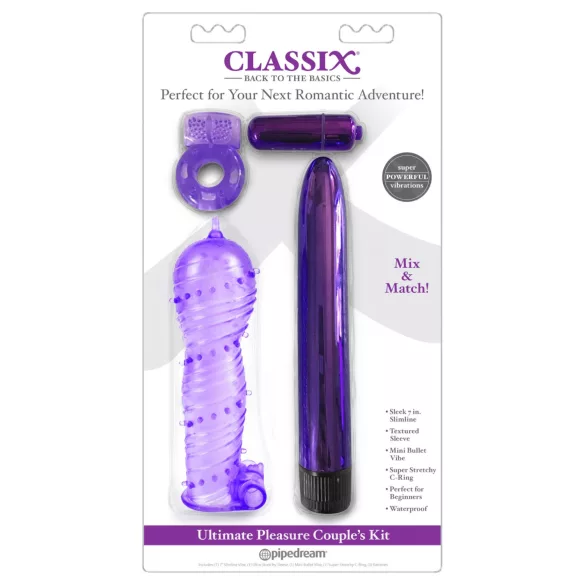 Classix - porų vibratorius rinkinys - violetinė