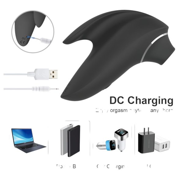 AlvUp - klitorio stimuliatorius su oro bangomis - vibracija - juodas