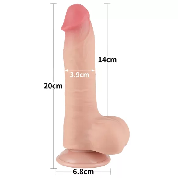 Lovetoy Sliding-Skin - dildo su dvigubu sluoksniu ir sėklidėmis
