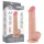 Lovetoy Sliding-Skin - dvigubas dildo su sėklidėmis - 20,8 cm natūralus