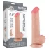 Lovetoy Sliding-Skin - dvigubas dildo su sėklidėmis - 20,8 cm natūralus