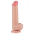 Lovetoy Sliding-Skin - dvigubas dildo su sėklidėmis - 20,8 cm natūralus