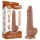 Lovetoy Sliding-Skin - dvigubas dildo su sėklidėmis - 19,5 cm natūralios spalvos