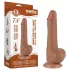 Lovetoy Sliding-Skin - dvigubas dildo su sėklidėmis - 19,5 cm natūralios spalvos