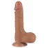 Lovetoy Sliding-Skin - dvigubas dildo su sėklidėmis - 19,5 cm