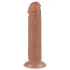 Lovetoy Sliding-Skin - dviejų sluoksnių dildo su siurbtuku - 20cm natūralus
