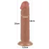 Lovetoy Sliding-Skin - dviejų sluoksnių dildo su siurbtuku - 20cm natūralus