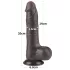 Lovetoy - dildo su sėklidėmis - dvigubas sluoksnis - 20cm rudas