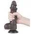 Lovetoy - dildo su sėklidėmis - dvigubas sluoksnis - 20cm rudas