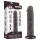 Lovetoy Sliding-Skin - dvigubas dildas su siurbtuku - 20 cm - rudas