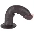 Lovetoy Sliding-Skin - dvigubas dildas su siurbtuku - 20 cm - rudas